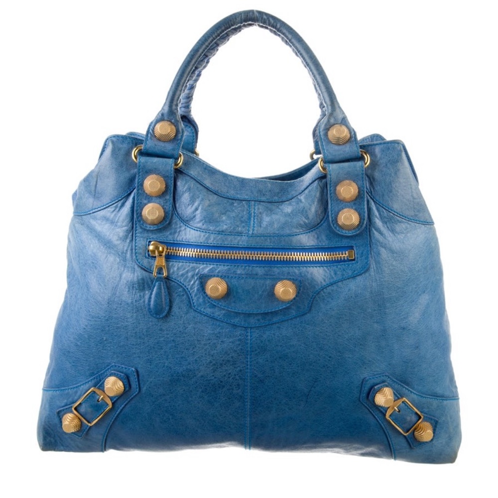 Blue Balenciaga Crossbody Motorcross Giant 21 Brief Bag - Authentic